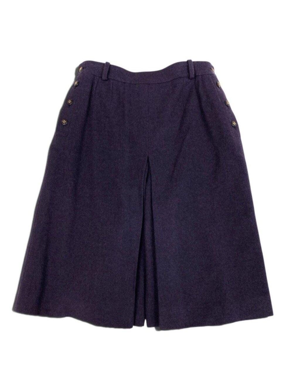 Chanel Boutique CC Logo Button Culottes Pants Purple